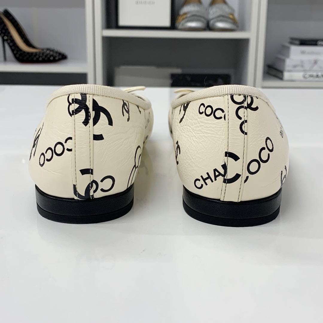 Chanel Ballerina Lambskin CC Logo Camellia Ballet Shoes — view 5