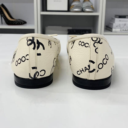Chanel Ballerina Lambskin CC Logo Camellia Ballet Shoes — view 5