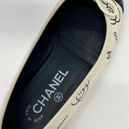 Chanel Ballerina Lambskin CC Logo Camellia Ballet Shoes — view 7