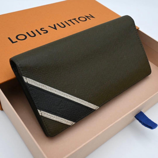 Louis Vuitton Taiga Stripe Portefeuille Brazza Wallet