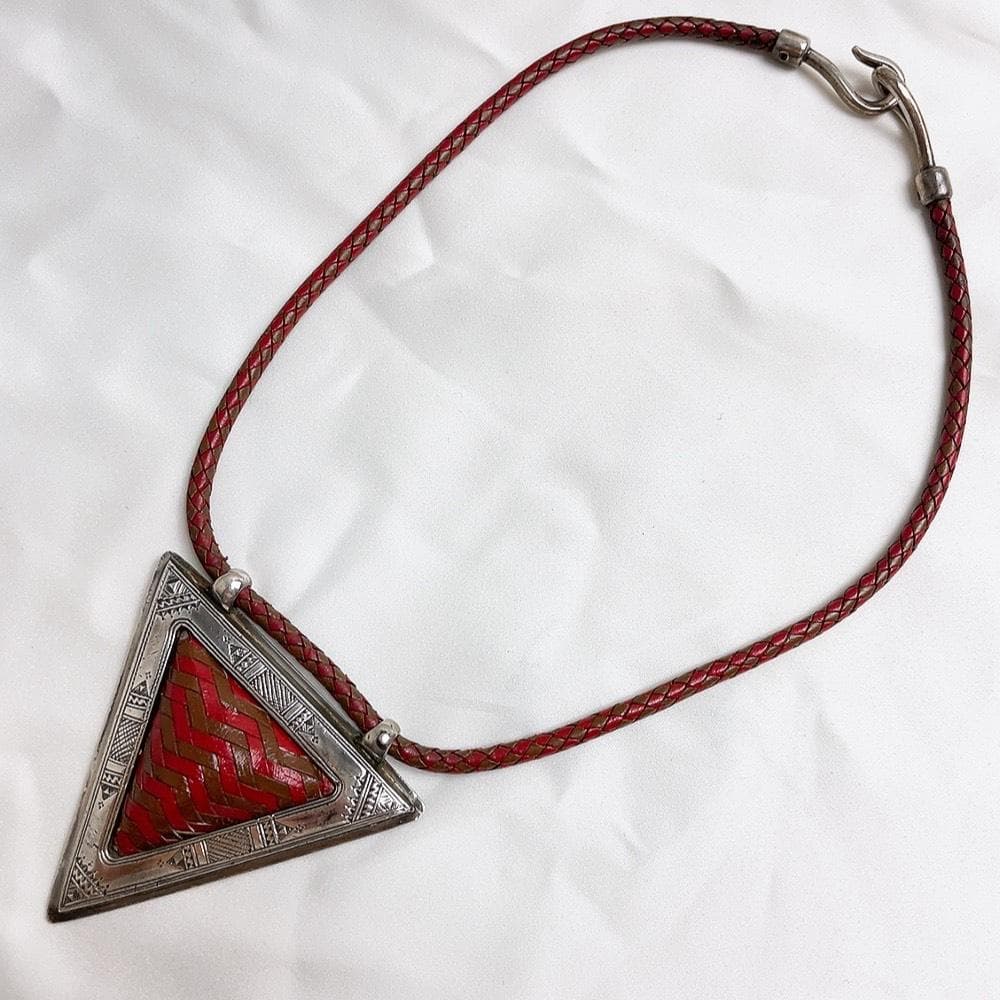 Hermes Touareg Necklace Leather Silver Choker — view 2