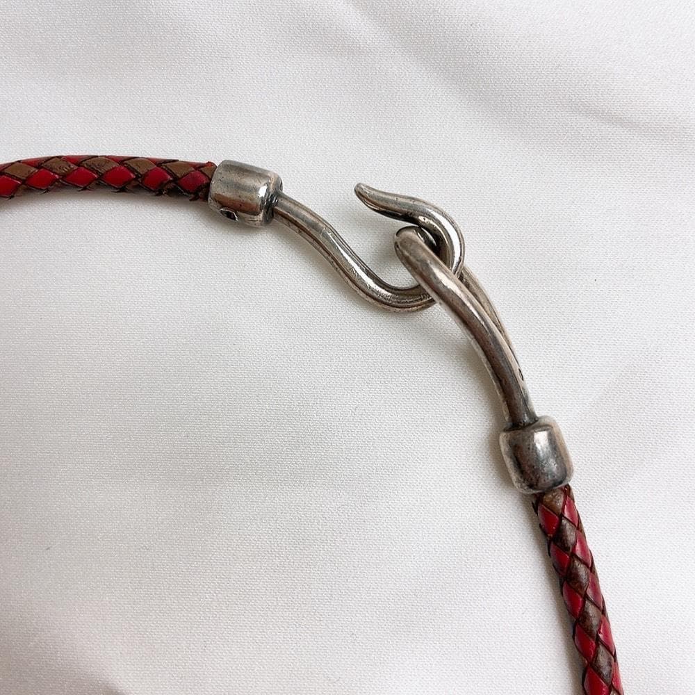 Hermes Touareg Necklace Leather Silver Choker — view 3