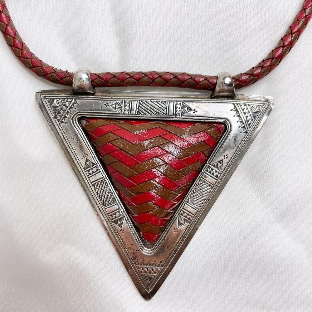 Hermes Touareg Necklace Leather Silver Choker — view 5