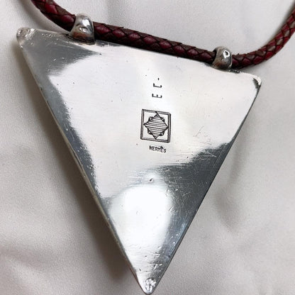 Hermes Touareg Necklace Leather Silver Choker — view 6