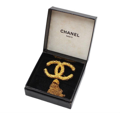 Chanel CC Logo Fringe Brooch — view 2