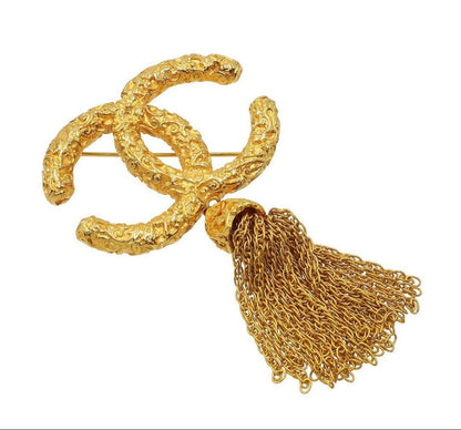 Chanel CC Logo Fringe Brooch — view 4