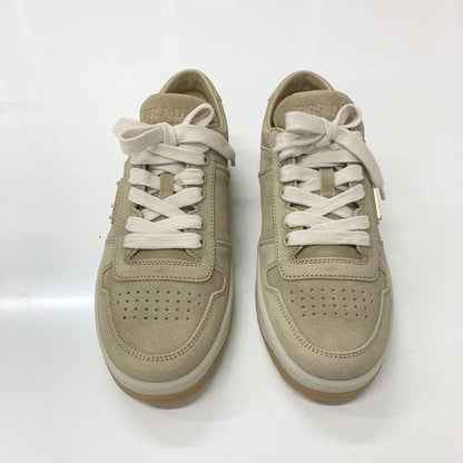 Prada Downtown Logo Delave Suede Sneakers Beige