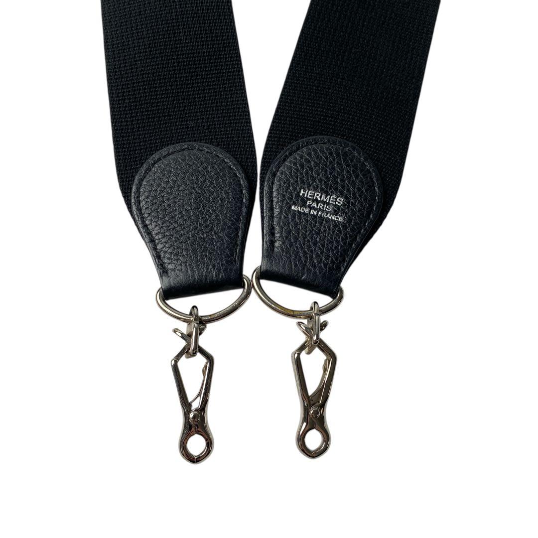 Hermes Evelyn Shoulder Strap Canvas Silver Hardware