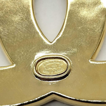 Chanel Brooch CC Logo Gold Pink Clover — view 6