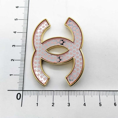 Chanel Brooch CC Logo Gold Pink Clover — view 8