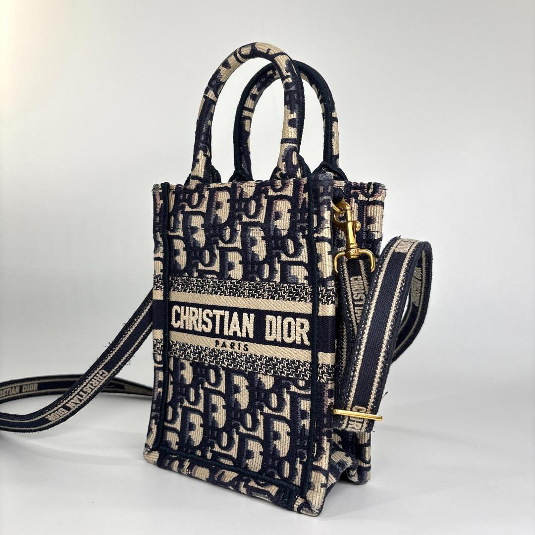Dior Oblique Book Tote Mini Vertical Shoulder Bag — view 2