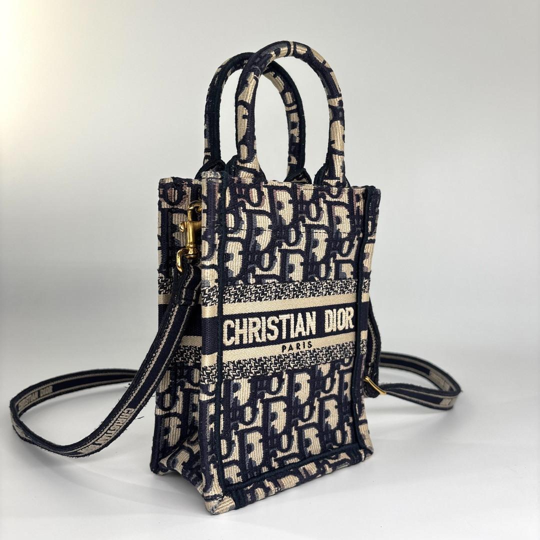 Dior Oblique Book Tote Mini Vertical Shoulder Bag — view 3