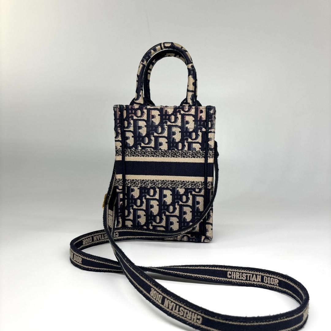 Dior Oblique Book Tote Mini Vertical Shoulder Bag — view 5