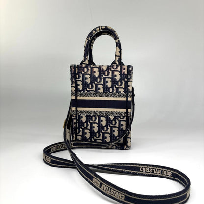 Dior Oblique Book Tote Mini Vertical Shoulder Bag — view 5