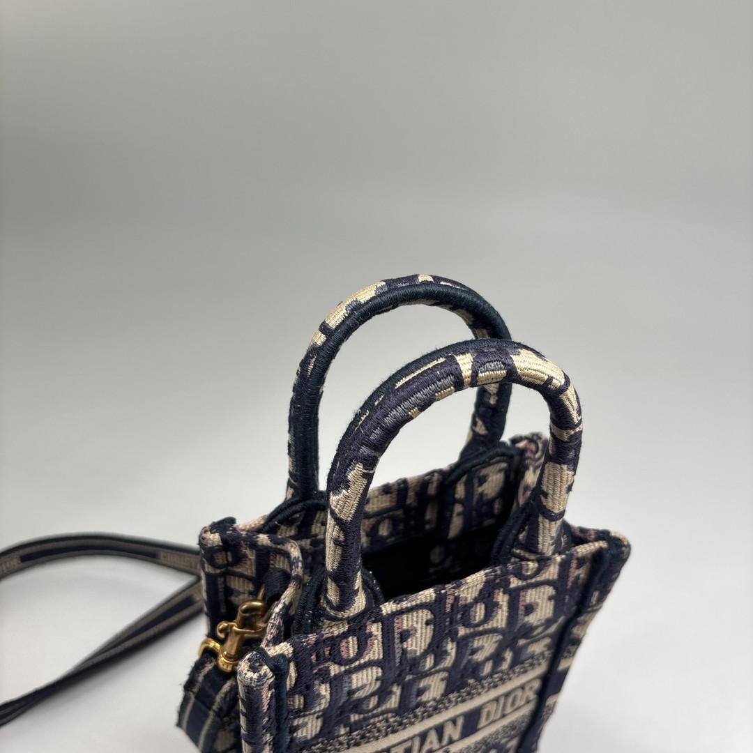 Dior Oblique Book Tote Mini Vertical Shoulder Bag — view 6