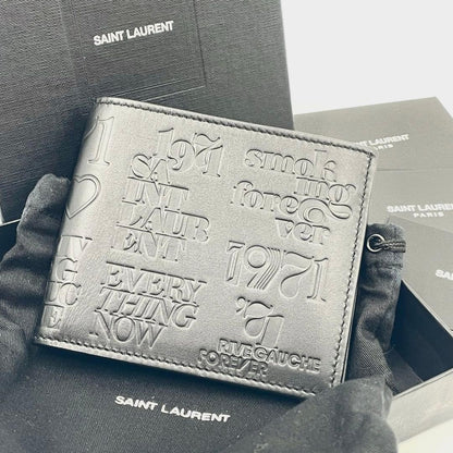 Saint Laurent By Anthony Vaccarello YSL Embossed Folded Wallet
