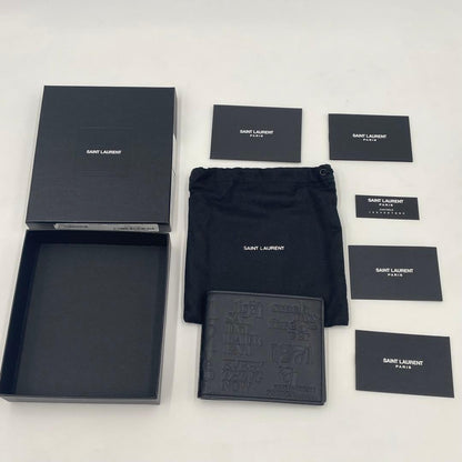 Saint Laurent By Anthony Vaccarello YSL Embossed Folded Wallet