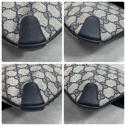 Gucci GG Clutch Navy Beige Logo Leather — view 8