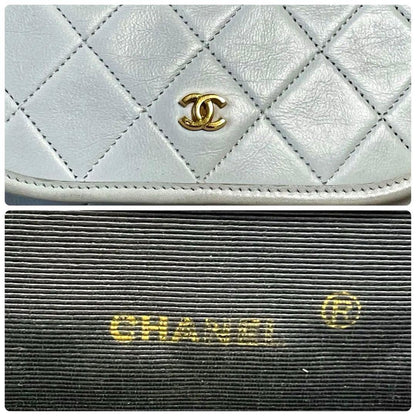 Chanel Mini Matelasse Lambskin Chain Shoulder Bag White