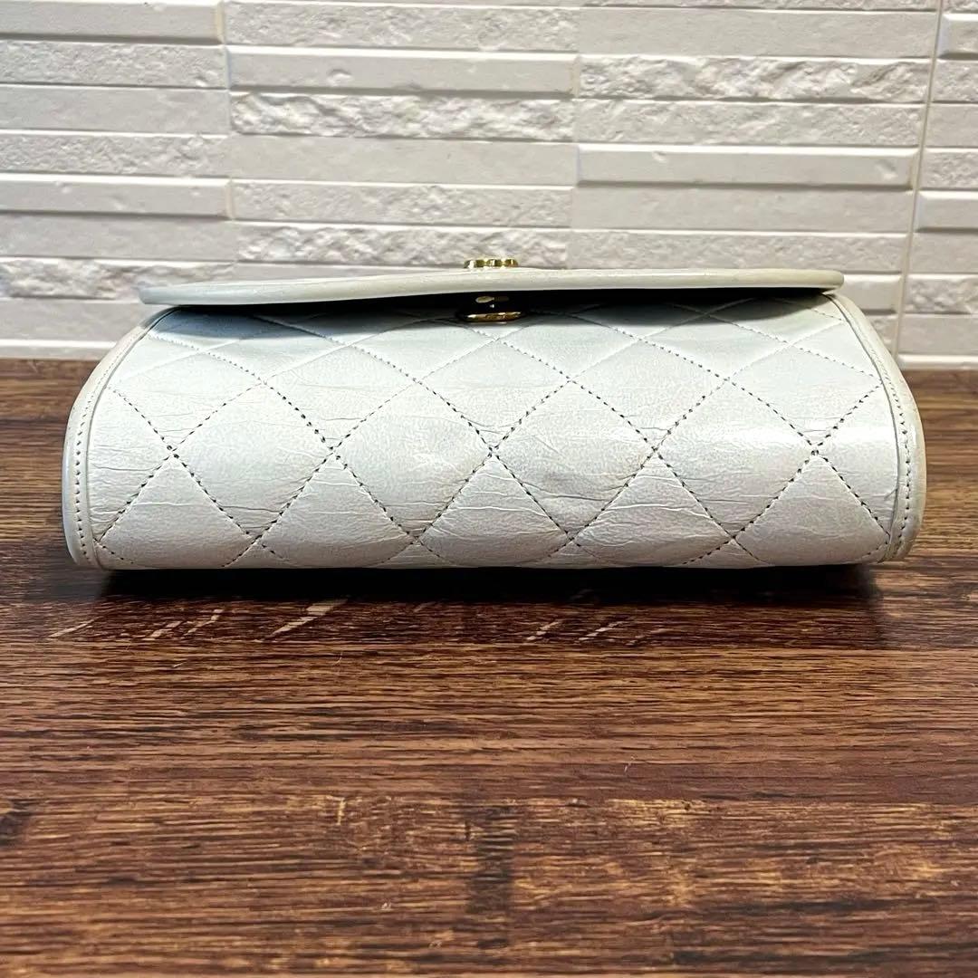 Chanel Mini Matelasse Lambskin Chain Shoulder Bag White