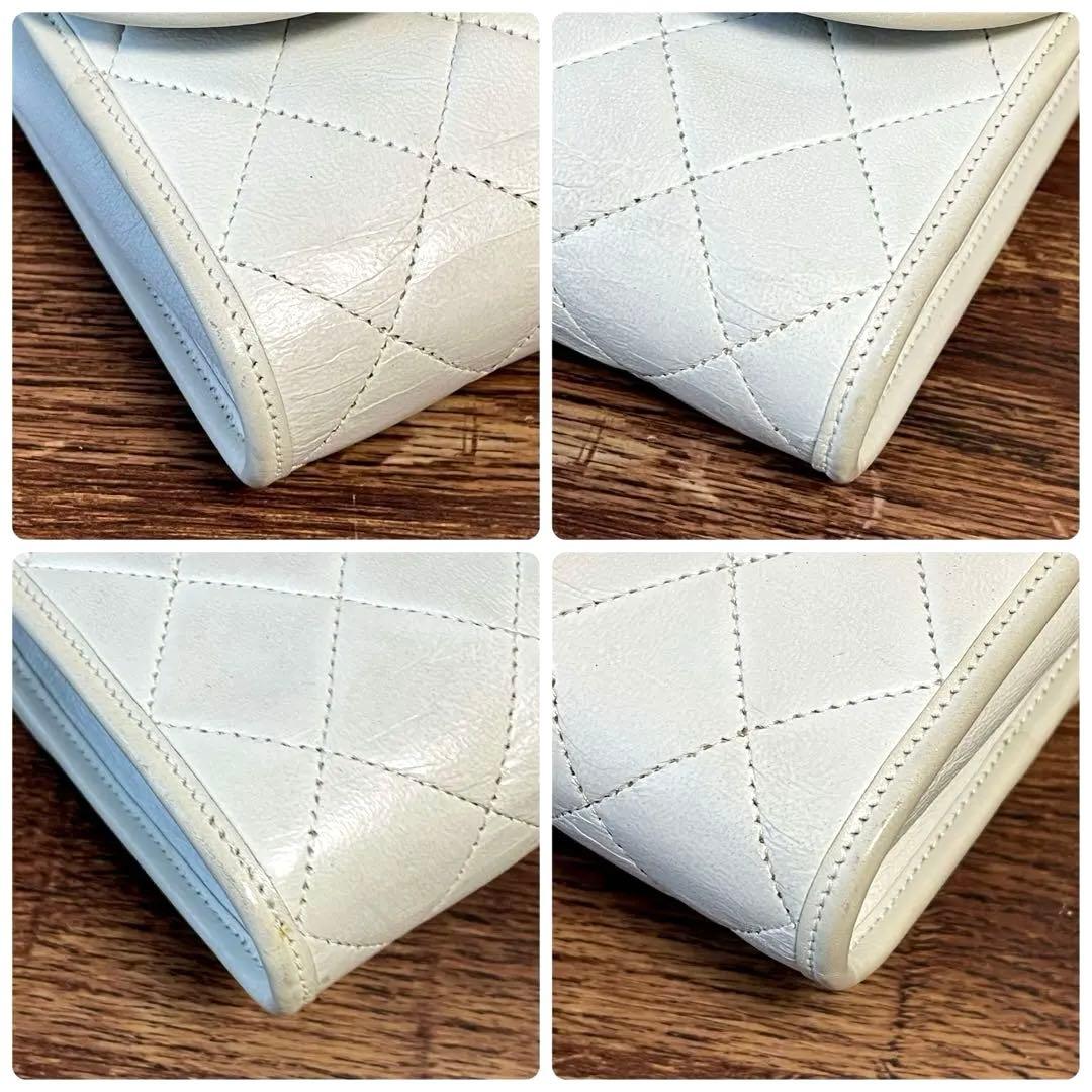 Chanel Mini Matelasse Lambskin Chain Shoulder Bag White