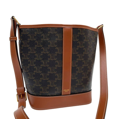 Celine Triomphe Leather Shoulder Bag Small Bucket