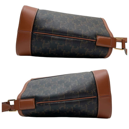 Celine Triomphe Leather Shoulder Bag Small Bucket — view 4