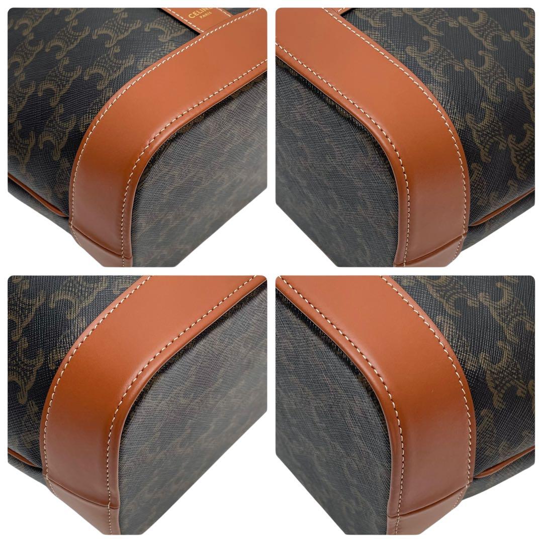 Celine Triomphe Leather Shoulder Bag Small Bucket — view 6