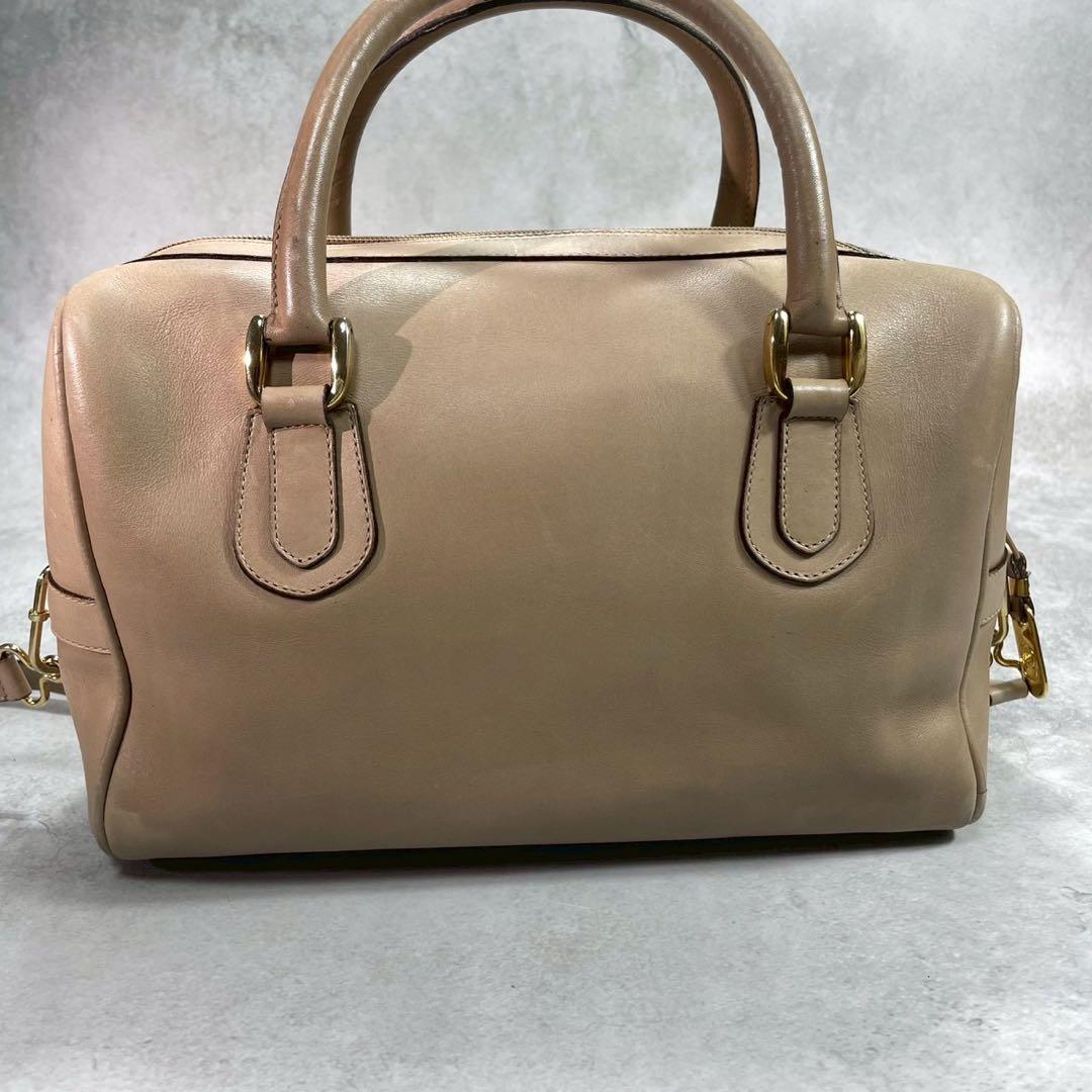 Gucci GG Shoulder Bag 2-Way Beige Logo Leather — view 3