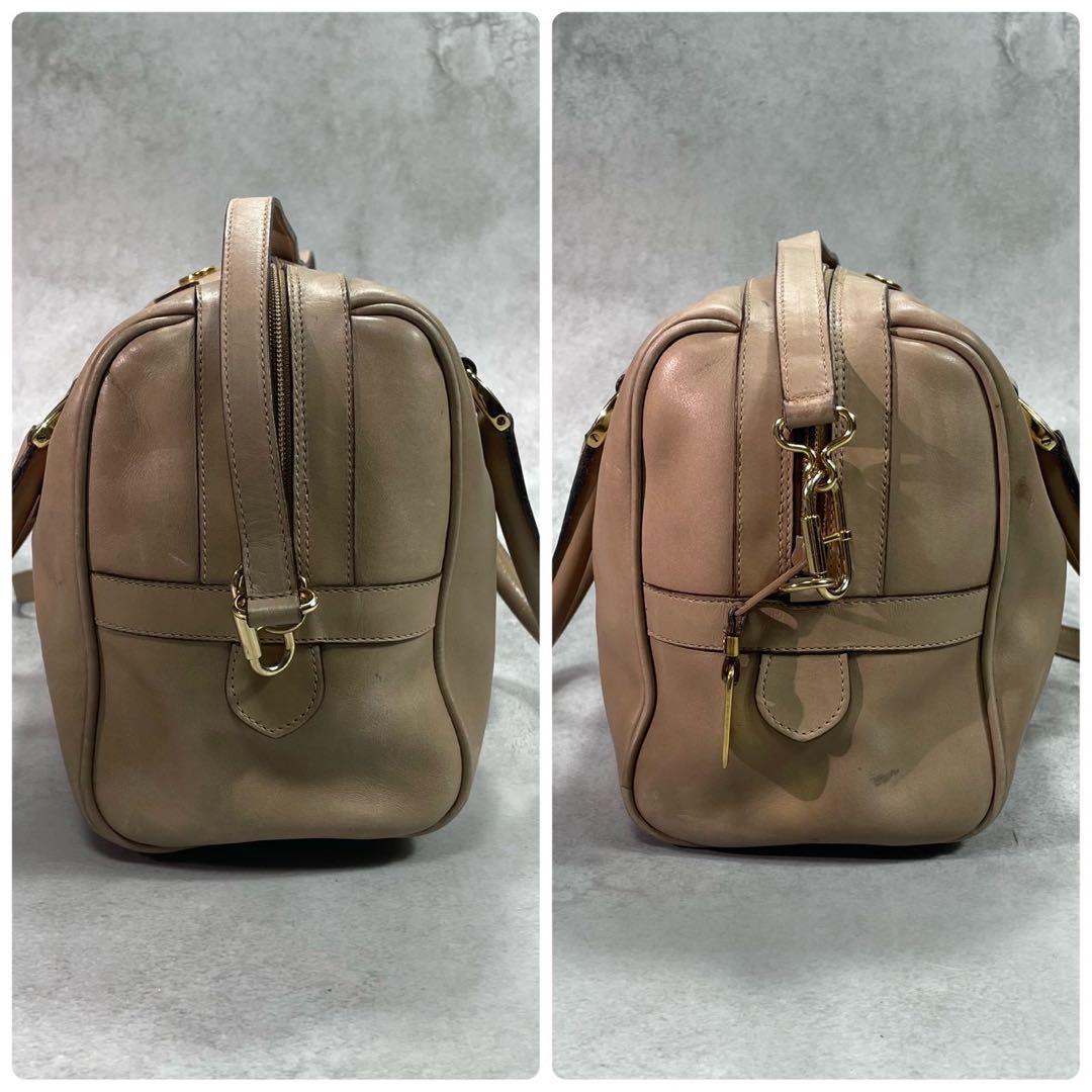 Gucci GG Shoulder Bag 2-Way Beige Logo Leather — view 7