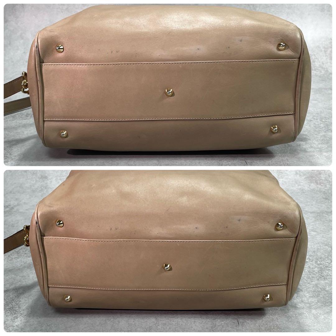 Gucci GG Shoulder Bag 2-Way Beige Logo Leather — view 8