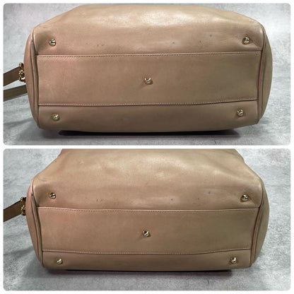 Gucci GG Shoulder Bag 2-Way Beige Logo Leather — view 8