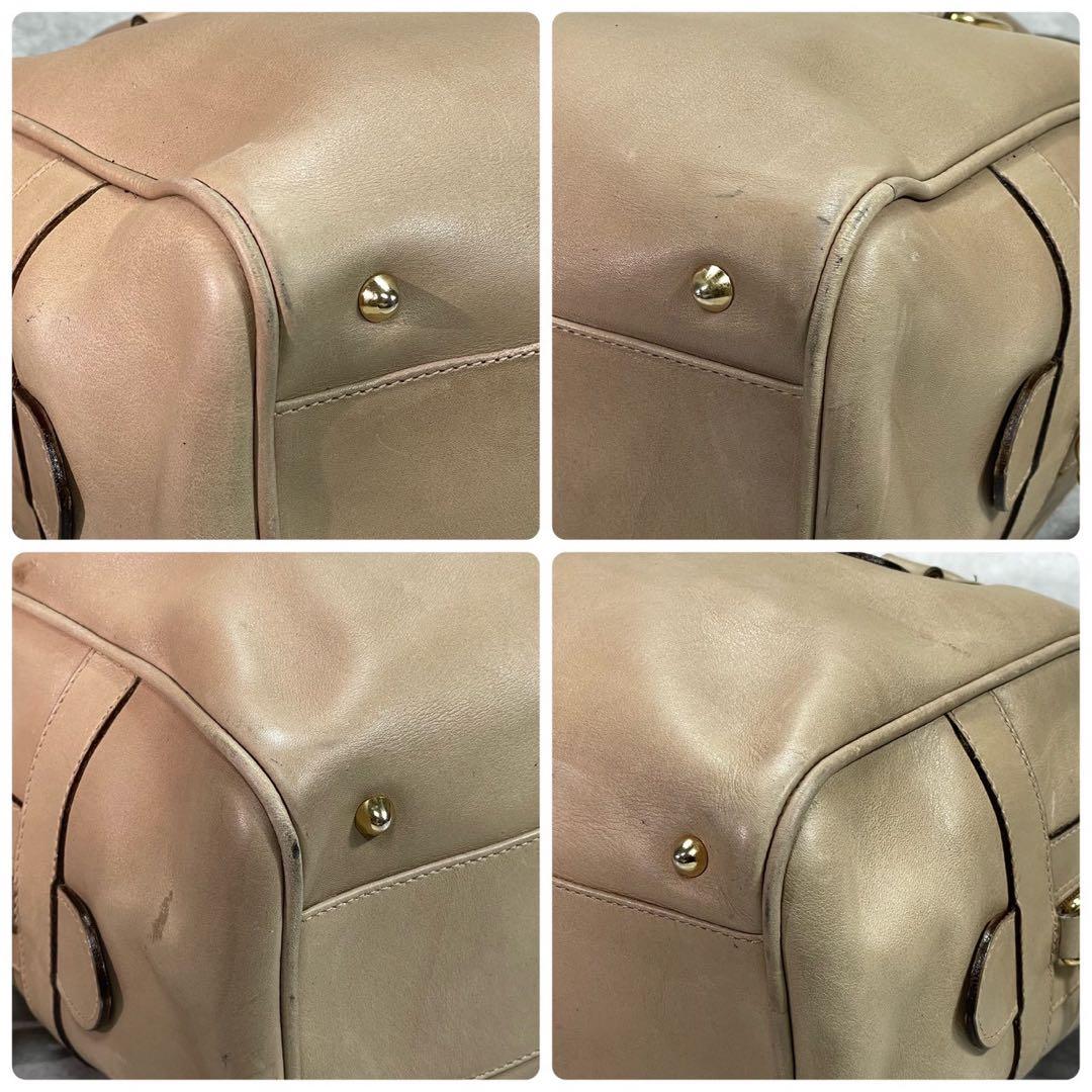Gucci GG Shoulder Bag 2-Way Beige Logo Leather — view 9