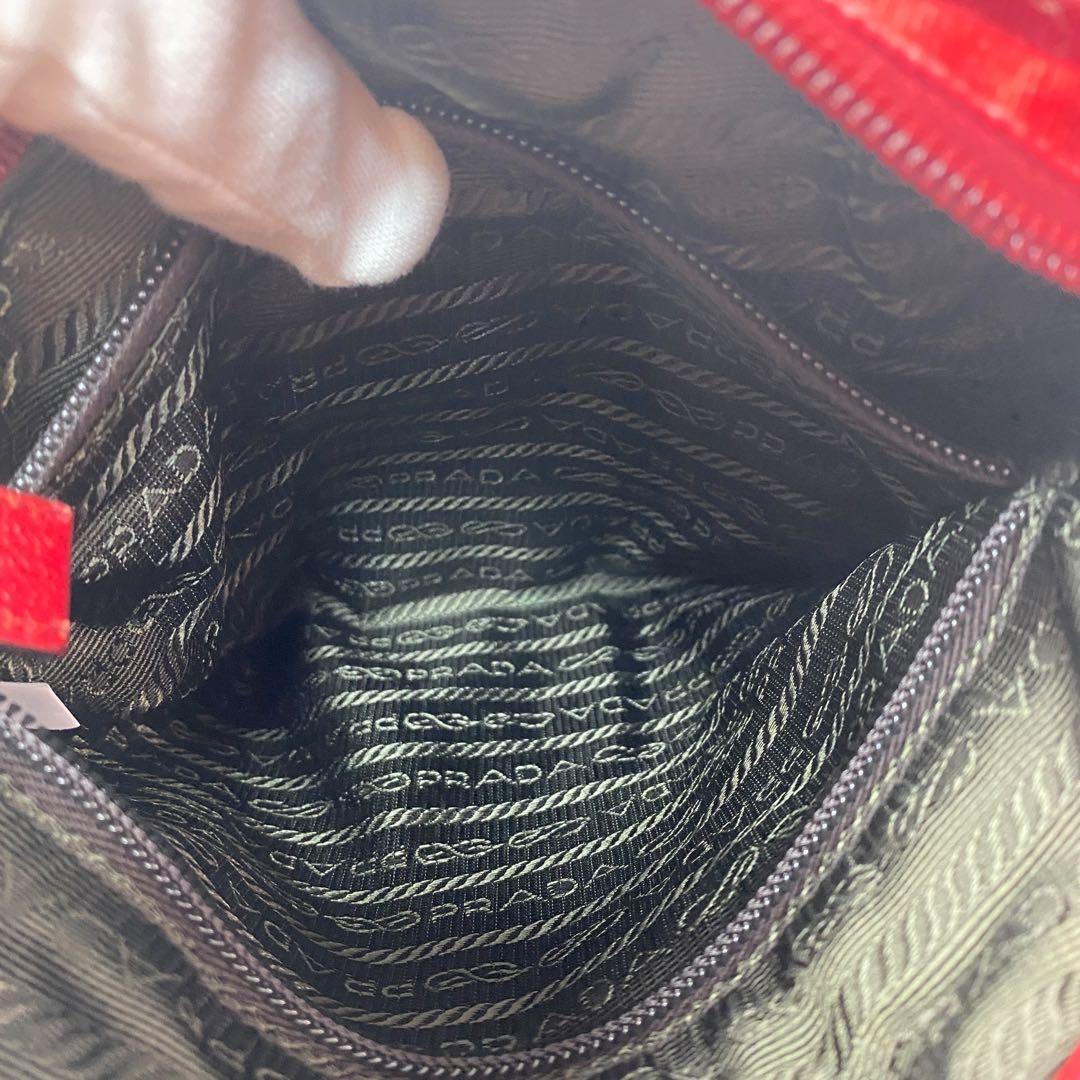 Prada Tweed Leather Handbag Triangle Logo Plate