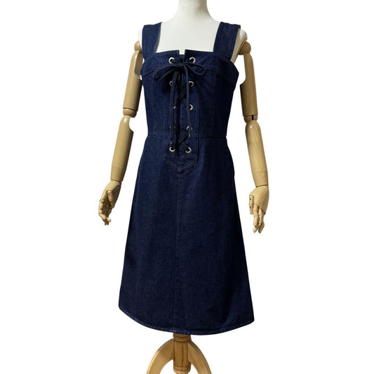 Gucci Lace Up Denim Dress 42