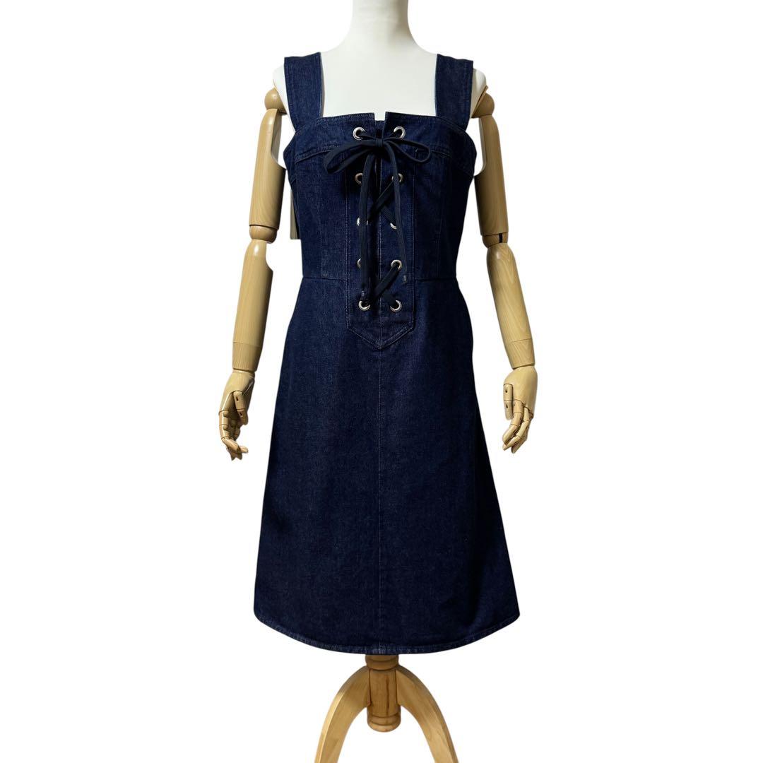 Gucci Lace Up Denim Dress 42 — view 2