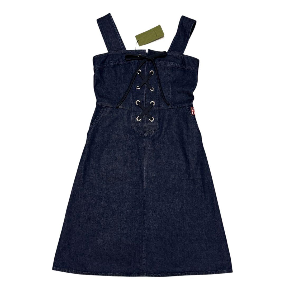 Gucci Lace Up Denim Dress 42 — view 6