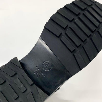 Chanel Cocomark Leather Velor Pearl Lace-up Short Boots