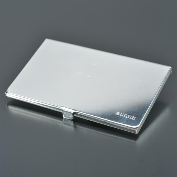 ◇gucci Old Gucci Business Card Case Silver With Silver Box
