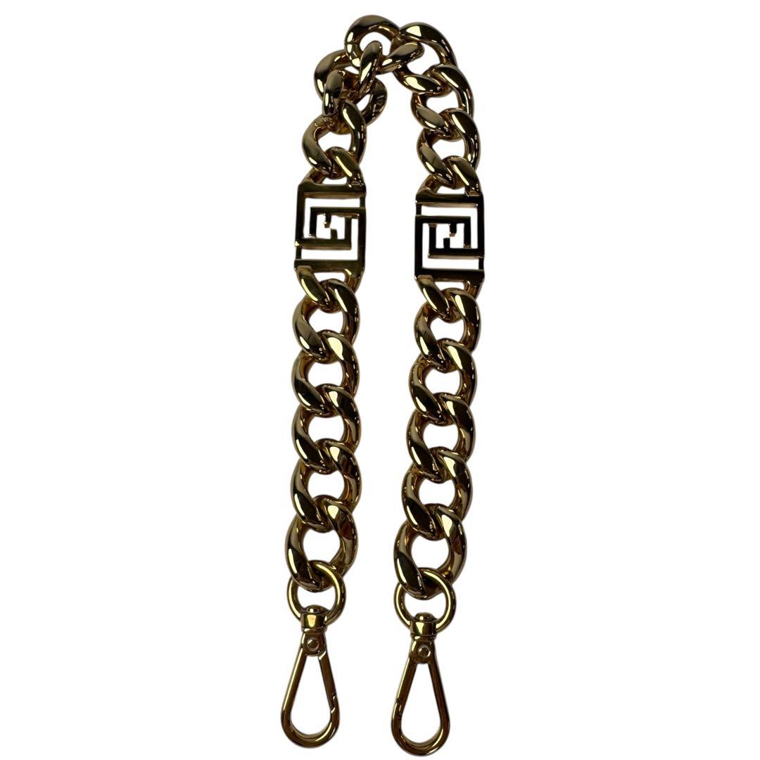 Fendi Metal Chain Gold Strap Necklace — view 3