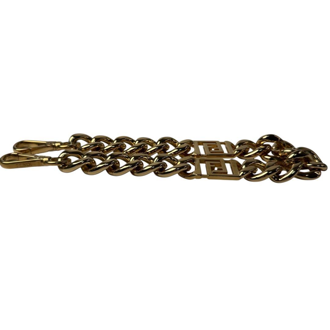Fendi Metal Chain Gold Strap Necklace — view 4