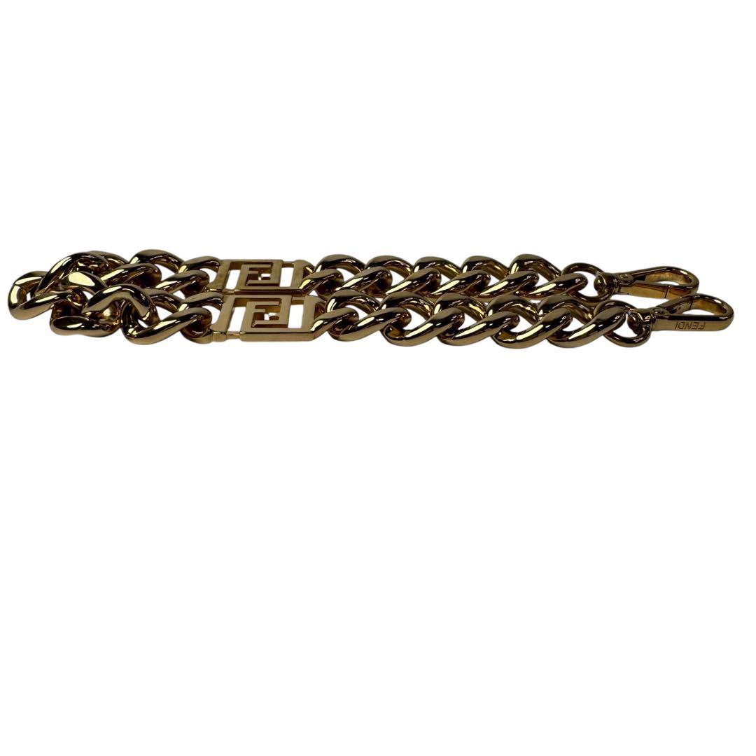 Fendi Metal Chain Gold Strap Necklace — view 5