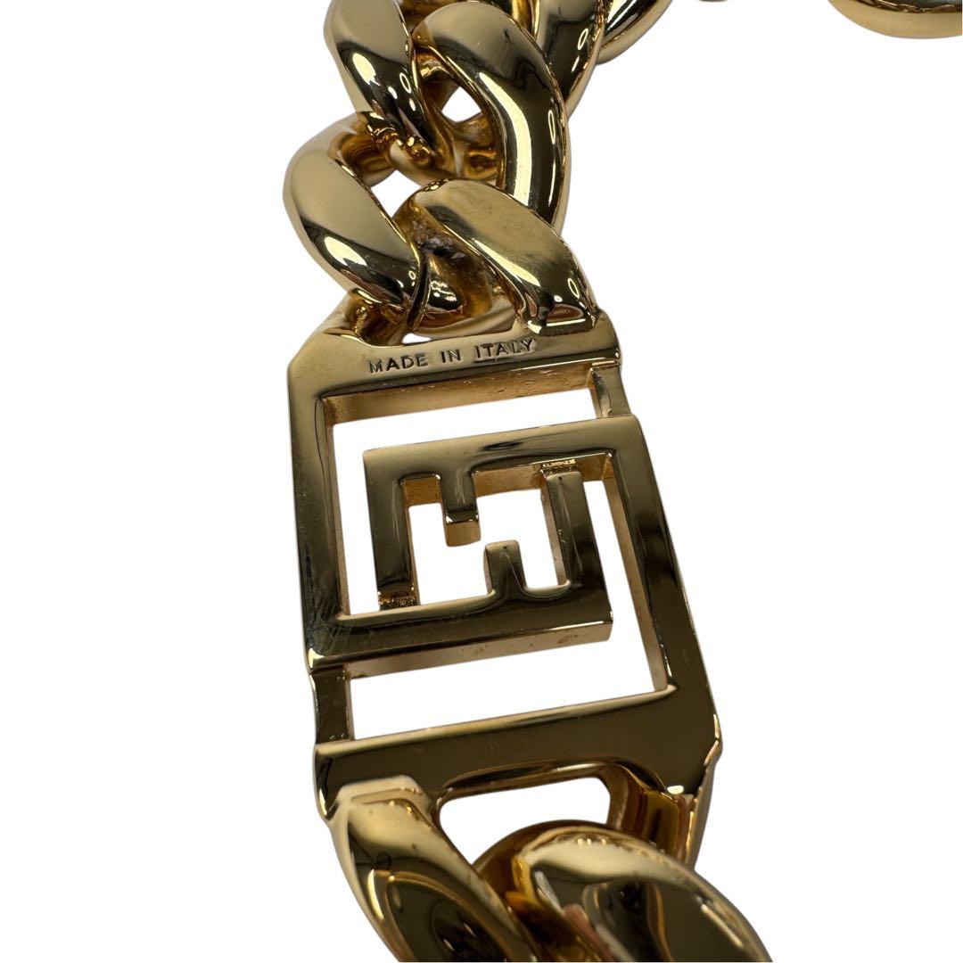 Fendi Metal Chain Gold Strap Necklace — view 6