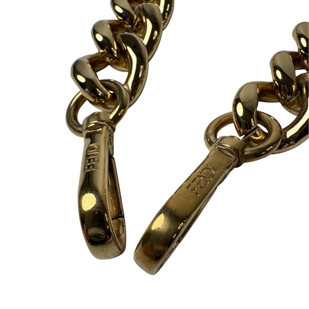 Fendi Metal Chain Gold Strap Necklace — view 7