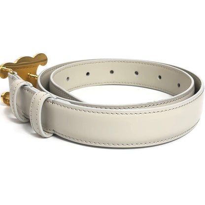 Celine Leather Belt Triomphe Gold Hardware