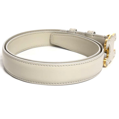 Celine Leather Belt Triomphe Gold Hardware