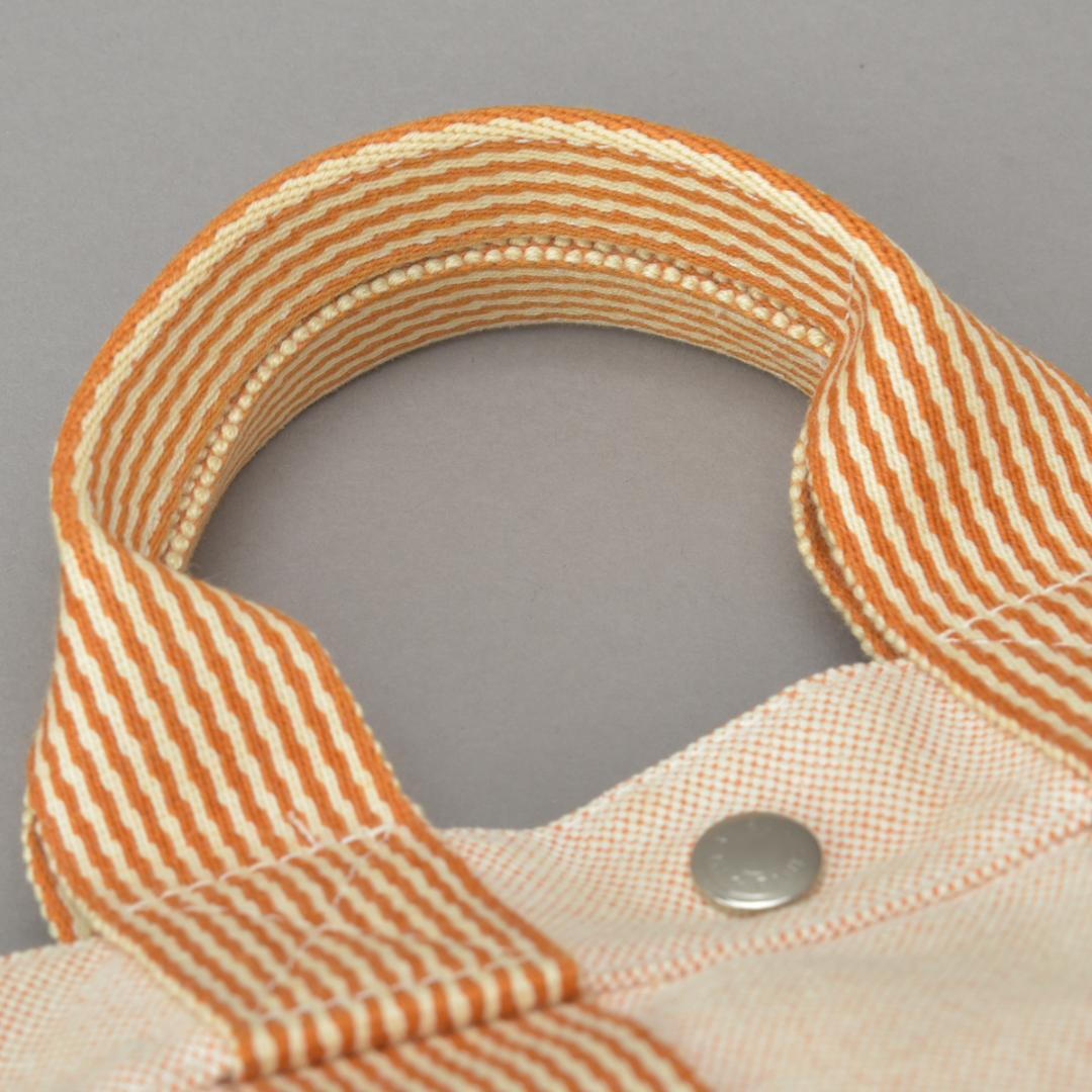 Hermes New Fourre Tout PM Handbag Canvas Orange Beige