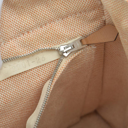 Hermes New Fourre Tout PM Handbag Canvas Orange Beige