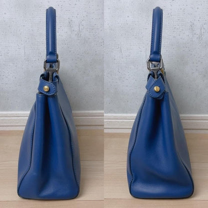 Fendi Peekaboo Leather Tote Bag Blue — view 4