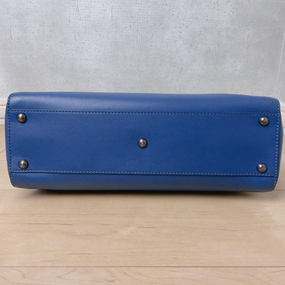 Fendi Peekaboo Leather Tote Bag Blue — view 5